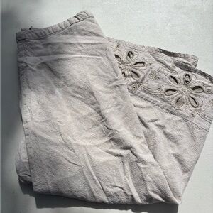 Carole Little Light Tan Embroidered Trousers